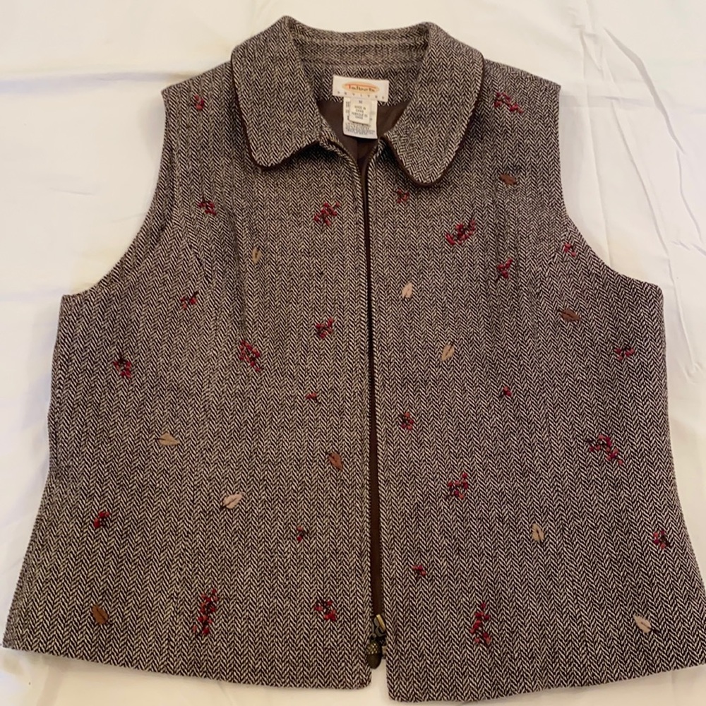 Talbots Medium Embroidered Vest